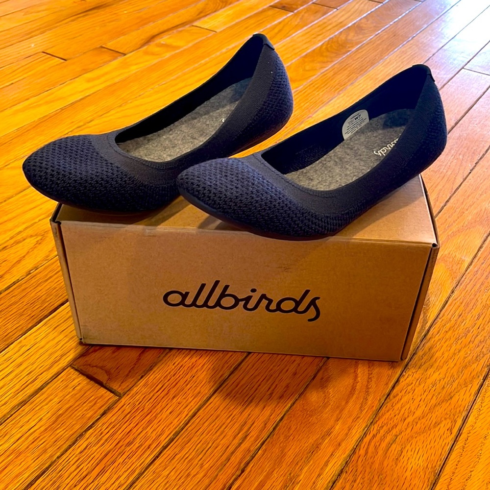 Allbirds Navy blue flats size 7, like new